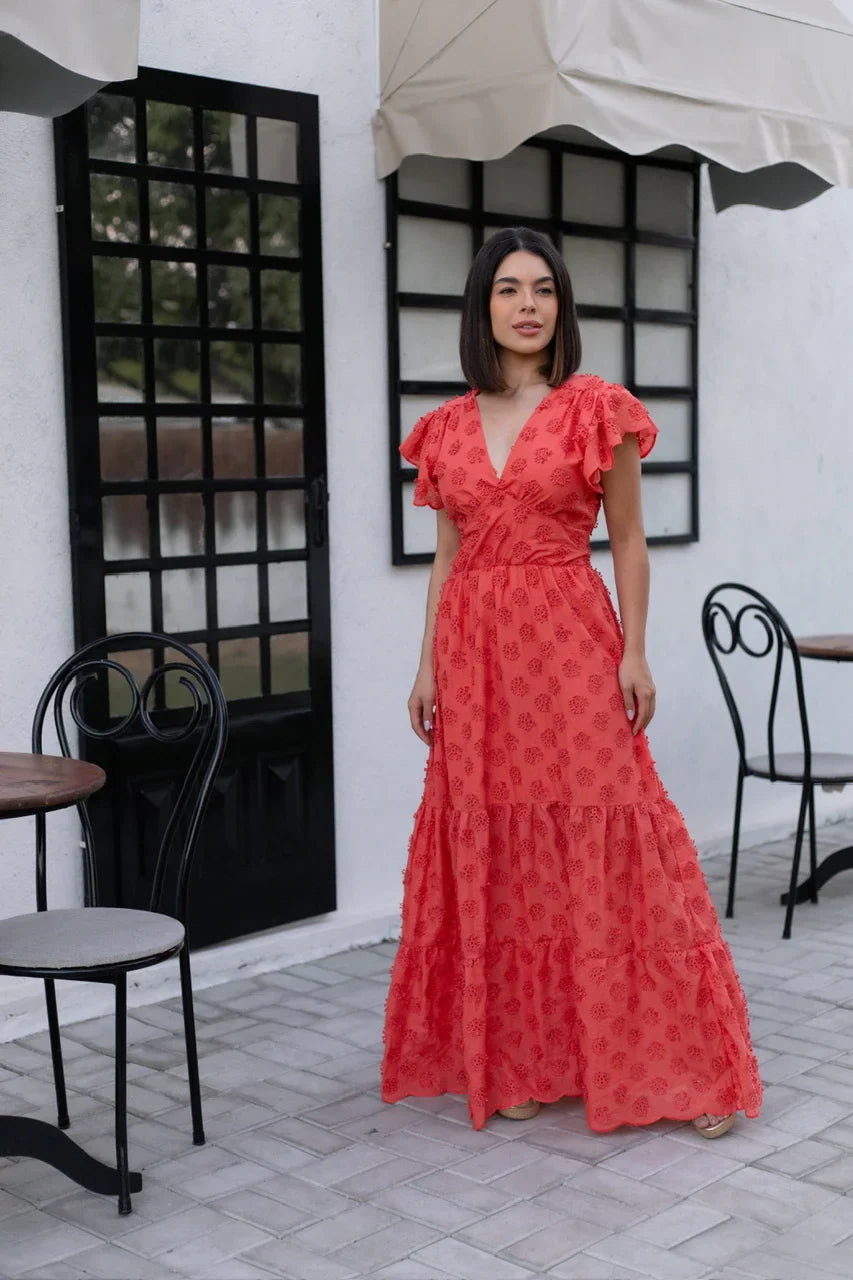 Vestido Pérola Longo de Laise Coral