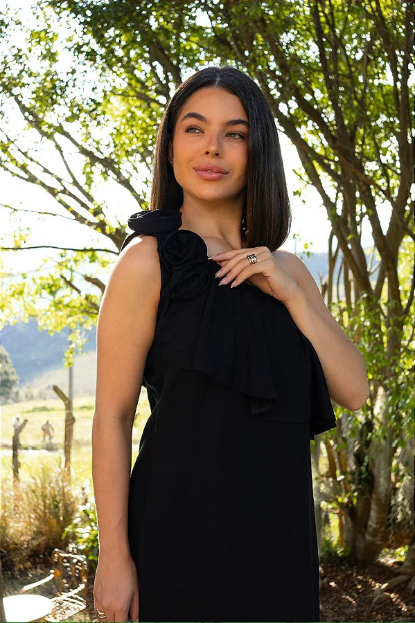 Vestido Rosária Rosa Preto