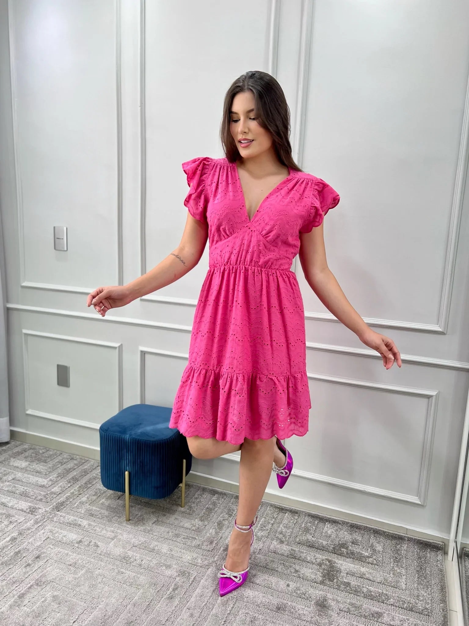 Vestido Pérola Curto de Laise Rosa