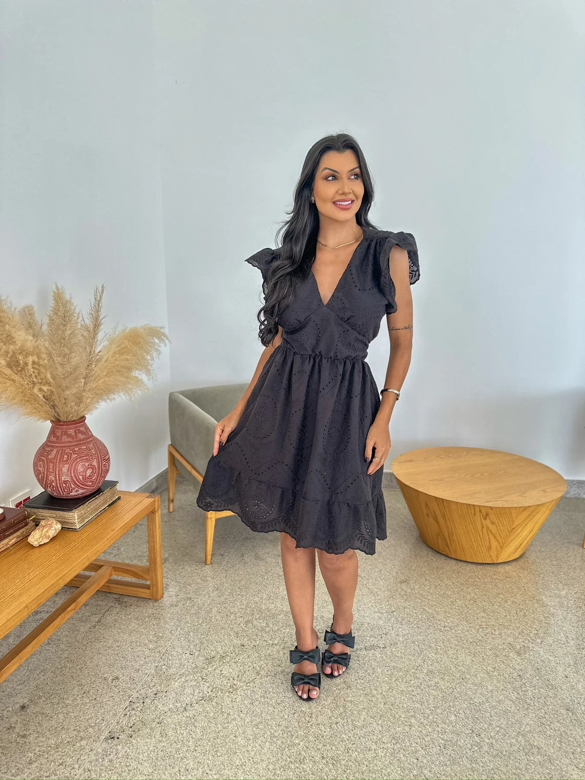 Vestido Pérola Curto de Laise Preto